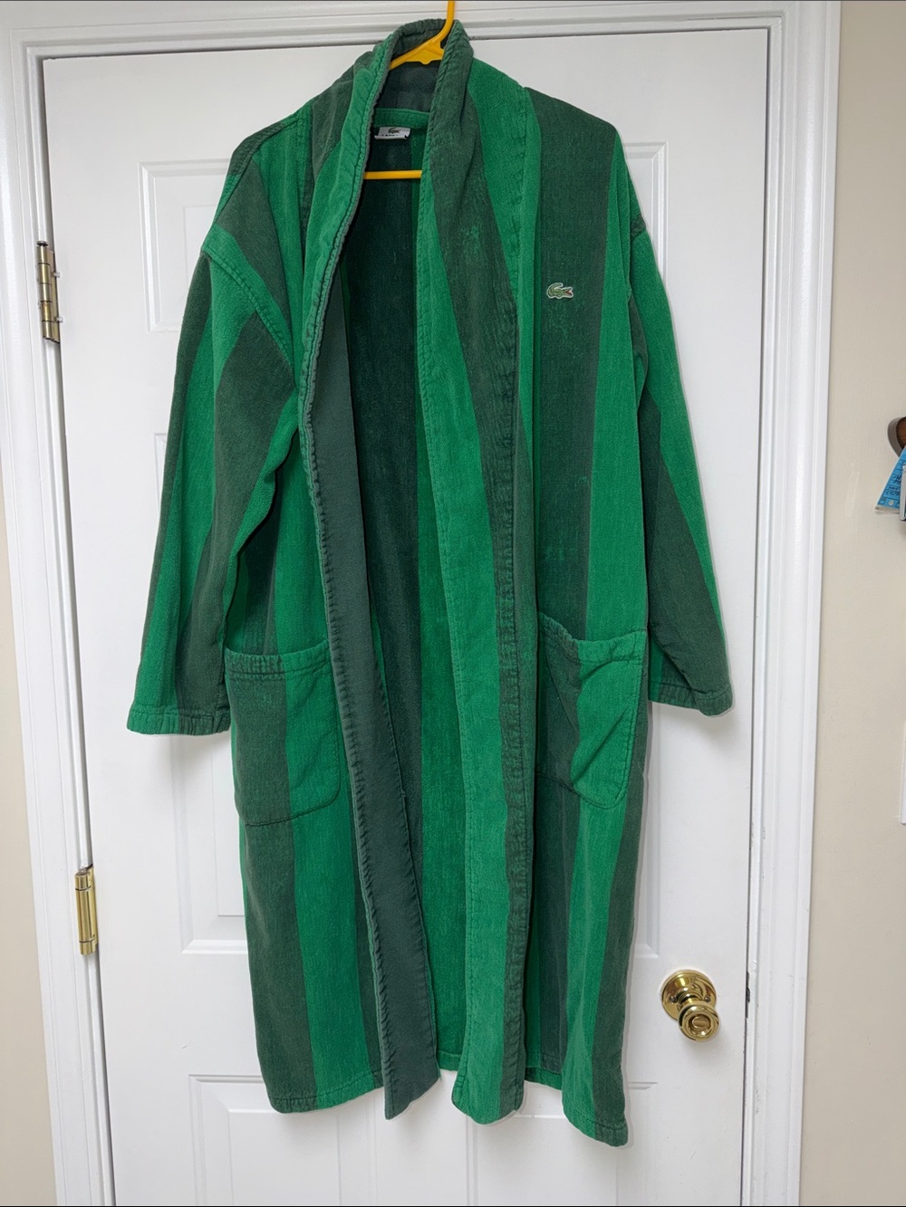 Men's Green Terry Robe Lacoste Bathrobe